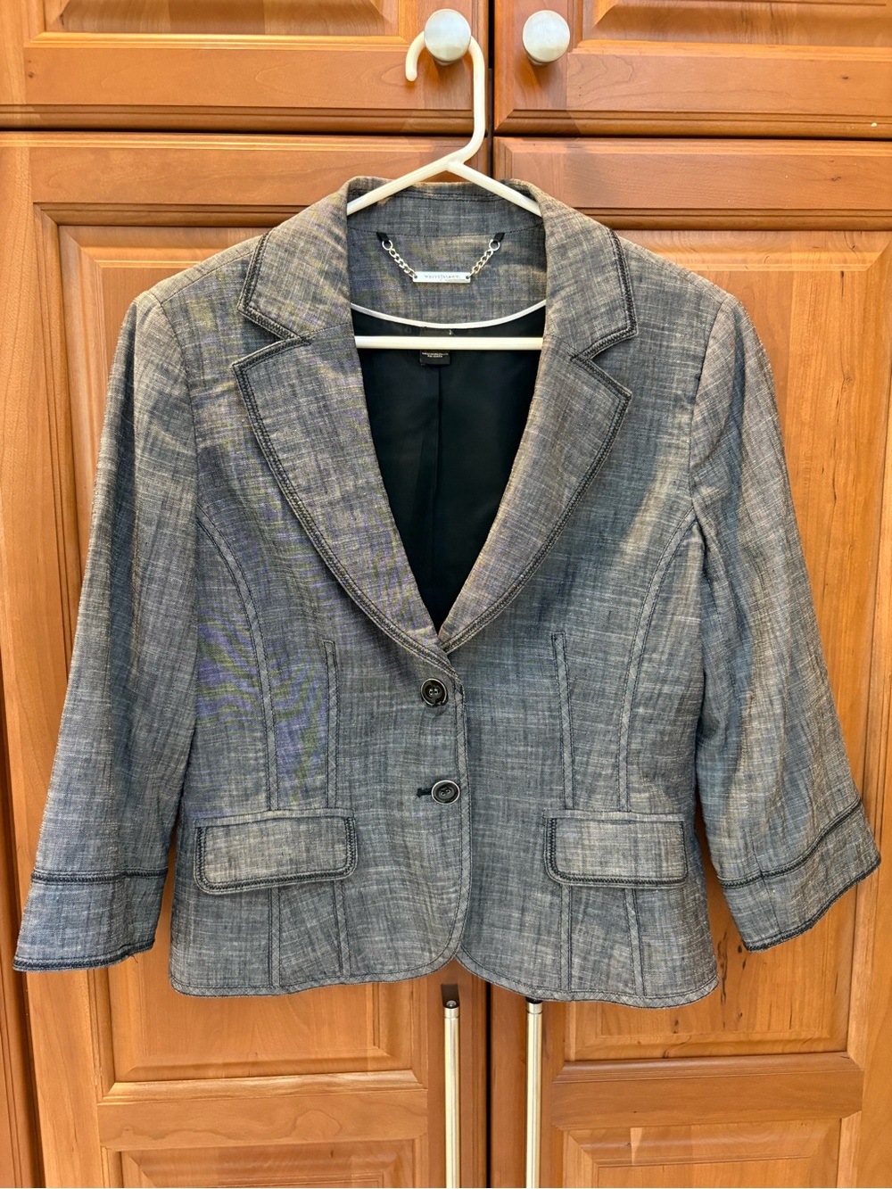 White House Black Market Womens Gray Tailored Blazer 6